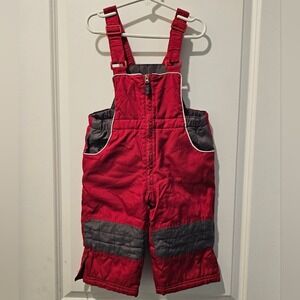 Kid's sz 24M Protection System Red Snow Bib Overalls Insulated Ski Pants Winter